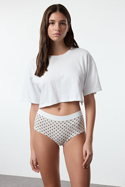 Trendyol Collection Pachet de 3 chiloți hipster din bumbac negru și multicolor cu imprimeu cu stele - THMAW25KU00008