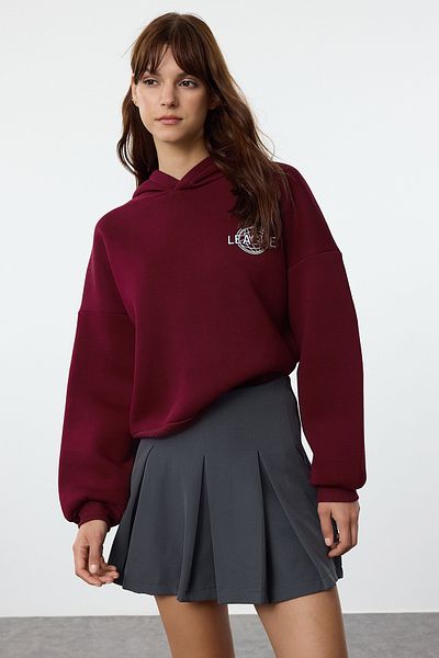 Trendyol Collection Antracitová tkaná kraťasová sukně - Plisovaná Twoaw24sr00006