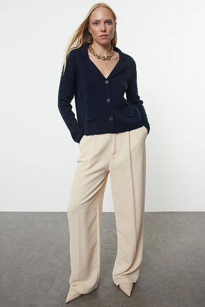 Trendyol Collection Sötétkék kötöttáru kardigán - Jacket Look, TWOAW25HI00120