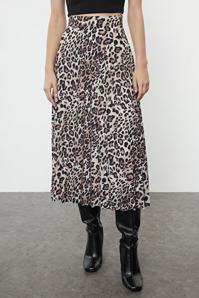 Trendyol Collection Leopárdmintás barna maxi szoknya - TWOAW25ET00064