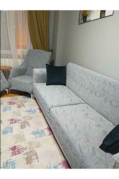 Faiend Jacquard Coffee Table Pattern Gray 3 3 1 1 Elastic Sofa Cover| Elastic Seat Cover| seat cover