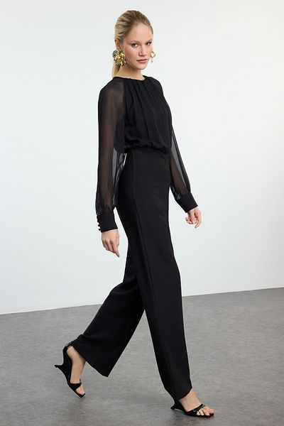 Trendyol Collection TPRAW25TU00002 Μοντέλο Μαύρη υφαντή φόρμα