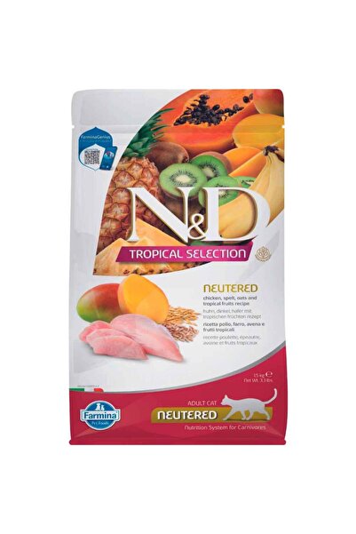 N&D Nd Tropical Meyveli Tavuklu Kısırlaştırılmış Kedi Maması 1,5 Kg