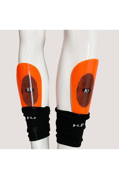 M.P. 16 cm Football Knee Pad - Orange - with Children's Socks - 36-39
