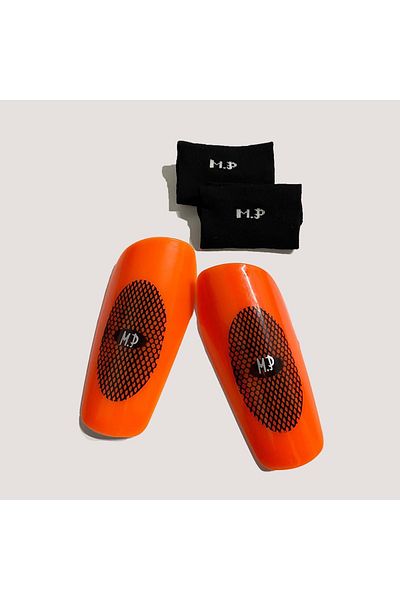 M.P. 16 cm Football Knee Pad - Orange - with Children's Socks - 36-39