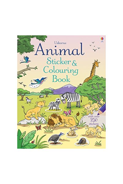 Usborne Αυτοκόλλητο ζώων - Βιβλίο χρωματισμού