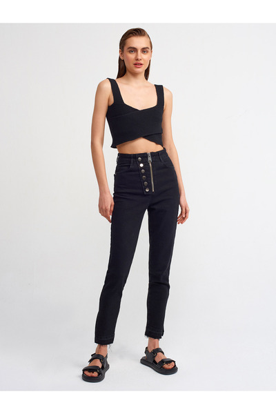 Dilvin 10211 Tricotaj cu bretele Atlet-negru