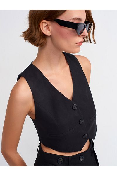 Dilvin 60524 Short Vest-Black