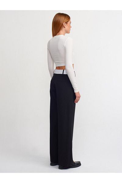 Dilvin 71256 Contra Waisted Custom Made Fit Trousers-Black
