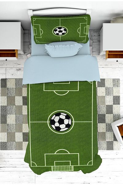 on the clouds Green Boy's Bedspread - Field Patterned Baby and Children's Room Pique