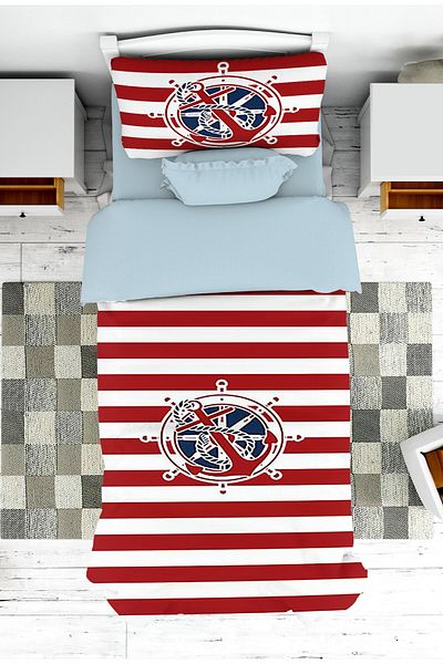 on the clouds Boy's Bedroom - Anchor Patterned, Cover and Pillowcase Pique