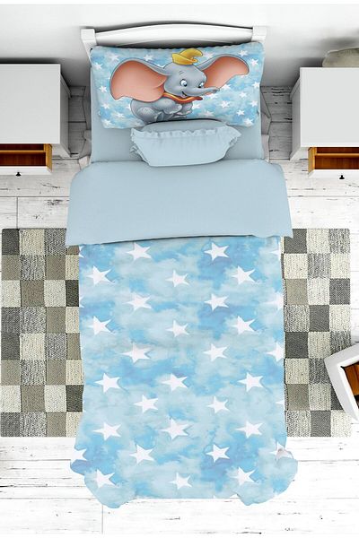 on the clouds Blue Star Patterned Baby and Children's Room Bedspread and Cover - Pike