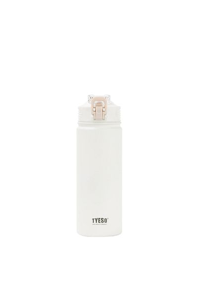 Tyeso 600ml White Thermos - Stainless Steel, Hidden Straw, Vacuum Active Color