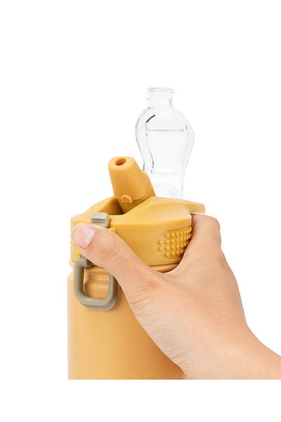 Tyeso 600ml Yellow Stainless Steel Thermos with Hidden Straw - Active Color