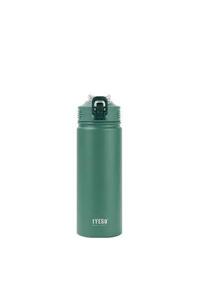 Tyeso Green 600ml Stainless Steel Thermos with Hidden Straw - Active Color