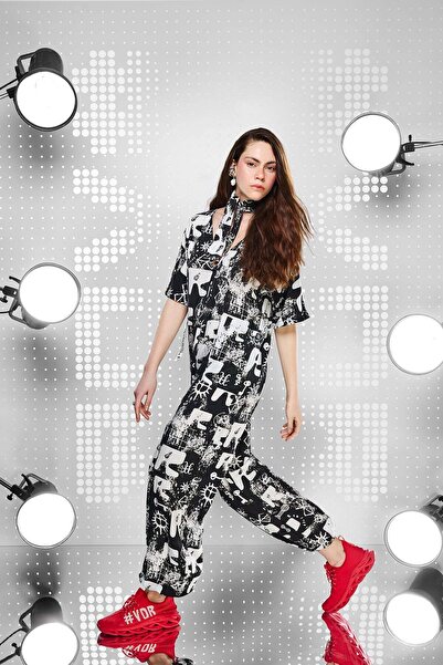 VDR Siyah Beyaz Tulum 15276