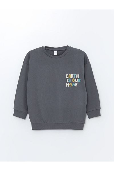 LC Waikiki Set de hanorace și pantaloni de trening cu imprimeu cu gât crew pentru bebeluș băiețel - set de 2