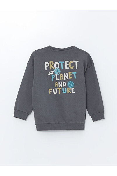 LC Waikiki Crew Neck Printed Sweatshirt and Sweatpants Set for Baby Boy - Set of 2