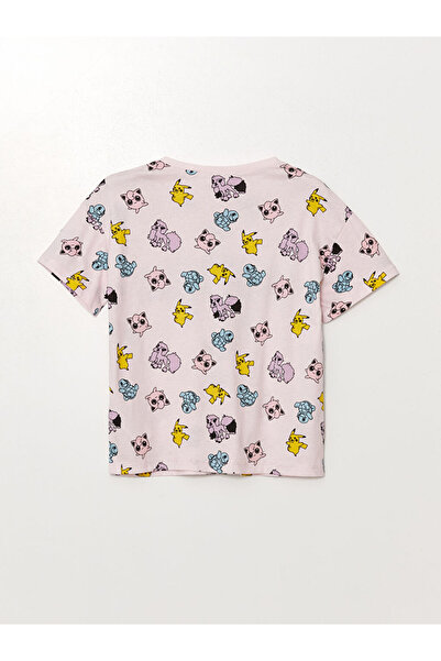 LC Waikiki Lcw Girl's Pikachu Printed Crew Neck Shorts Pyžamas Set