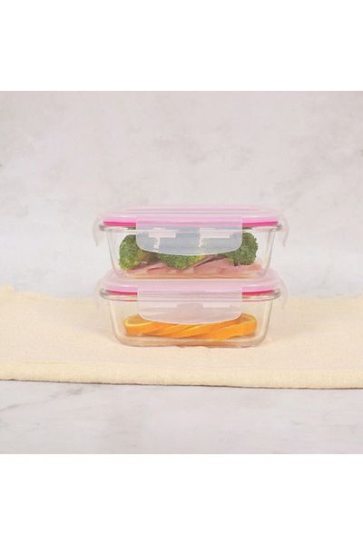 Home Box Amity 2-Piece Glass Storage Container Set