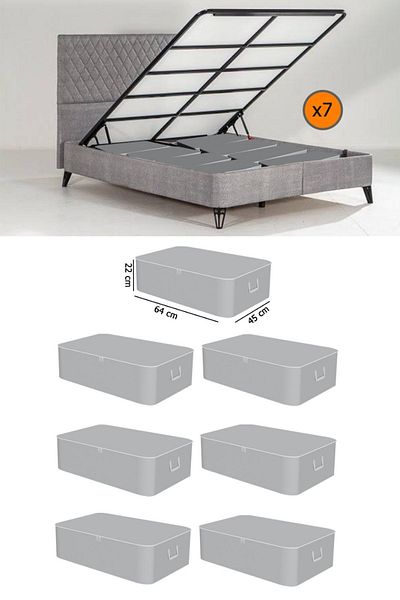 Spartek home textile Gray Luxury Storage Bag - 65 X 45 X 22 cm Dimensions - 7 Units