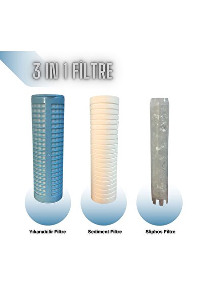 Genel Markalar Daire Ve Bina Girişi Su Arıtma 3ü Bir Arada (YIKANIR-SEDİMENT-SİLİFOZ) Filtresi Ve Filtre Kabı