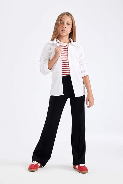 DeFacto Cămașă albă slim fit pentru fetiță - mânecă lungă, croială subțire - K9023a624au