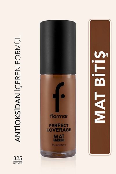 Flormar كريم أساس مات تاتش عالي الصبغة ولمسة نهائية غير لامعة يحتوي على فيتامين E