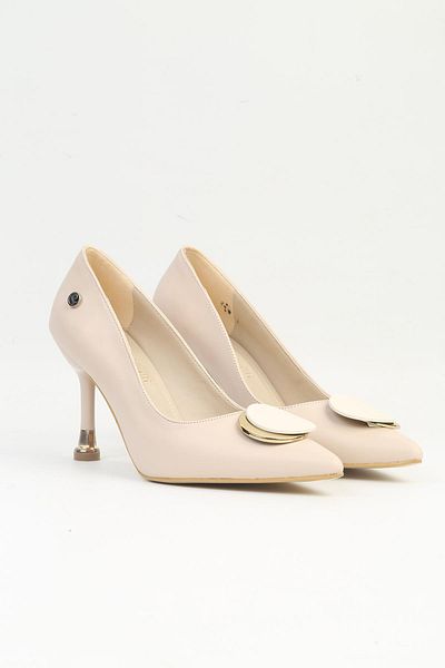 Pierre Cardin PC-54025 Κρεμ γυναικεία παπούτσια με τακούνι