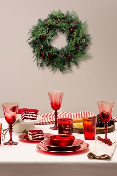 Rakle Gold Iconic 4'lü Su Bardağı Seti Kırmızı 290 cc