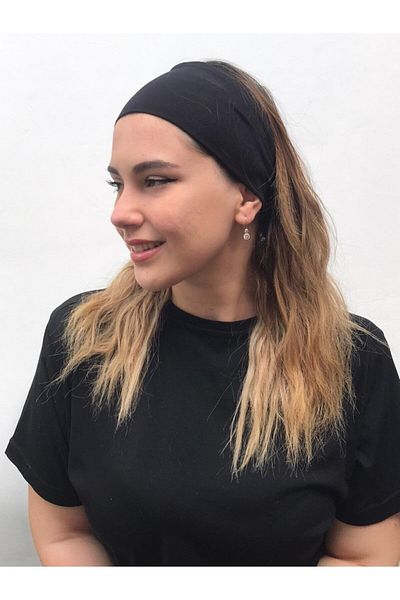 kuayscarfs رباط شعر لليوجا باللون الأسود للنساء