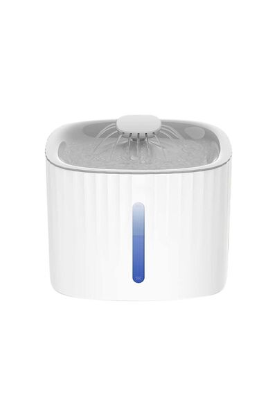 Streak Evcil Hayvanlar Için Otomatik Kedi Su Sebili Led Işıklı 3 Litre Kapasiteli - Beyaz