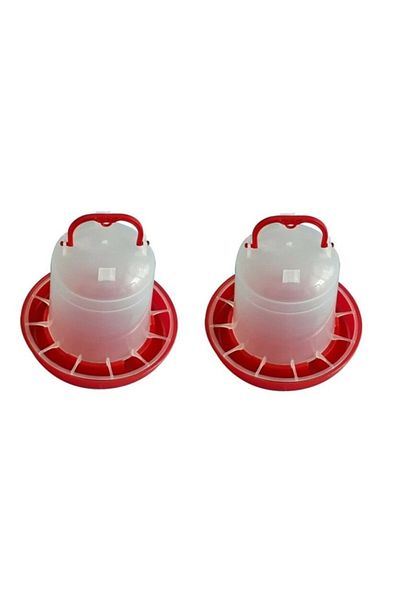A.C.E.K PLASTİK 1 Piece Chicken Chick Food Bowl 1.5 Kg + 1 Piece Chicken Chick Drinker 1.5 Lt Automatic (Hangable)