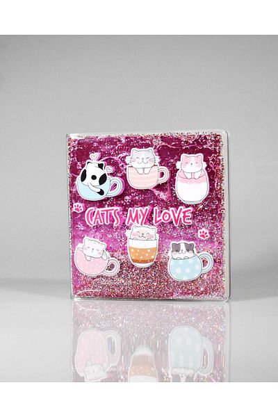 4nio Glittered Cat Water Notebook