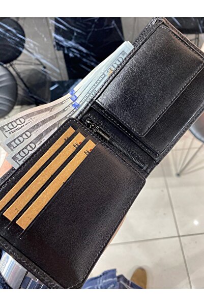 Fil Deri Ανδρικό πορτοφόλι από γνήσιο δέρμα με θήκη για κέρματα και ειδική θήκη, μαύρο χρώμα 2016