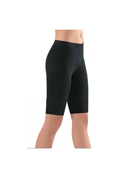 Bella Dossi Μαύρο βαμβακερό γυναικείο κοντό καλσόν