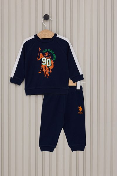 U.S. Polo Assn. Licensed Striped Detailed Bottom Top Baby Set