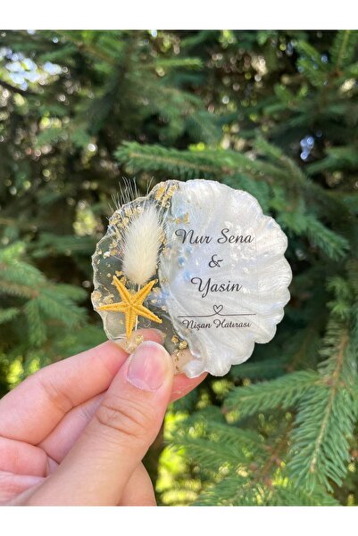 TURKAFONE Deniz Yıldızı Gold Epoksi Magnet (5 ADET) Söz, Nişan, Nikah, Düğün,...