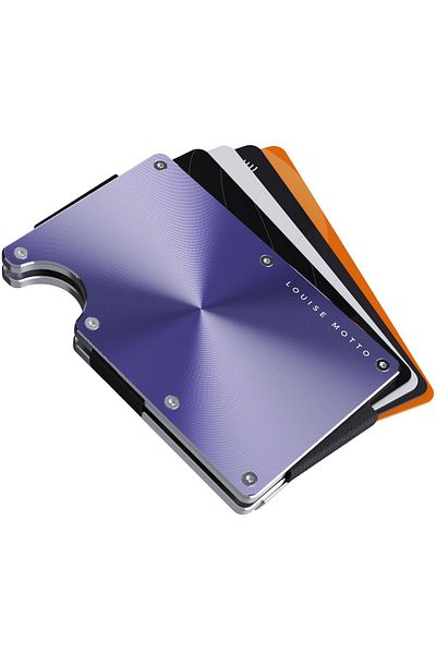 Louise Motto Cardx - Shine Clips - New Generation Minimalist Wallet, Card Holder - Rfid Blocking, Women & Men (PURPLE)
