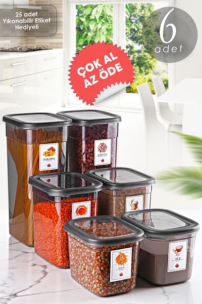 Kitchen Life Advantageous 6-Piece Anthracite Boly Rectangular Storage Container Set - Multiple Set-Made Set Food