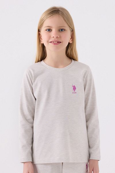 U.S. Polo Assn. Σετ πιτζάμες για κορίτσια σε γκρι μακρυμάνικο