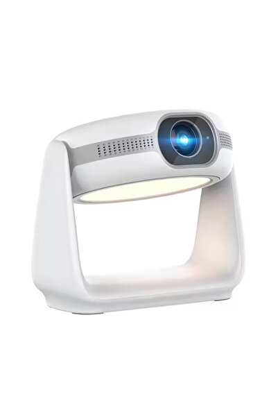 TECHNOMEN Taşınabilir Sinema Projektörü 4K Şarjlı Bluetooth Android Akıllı Hoparlörlü Işıklı Gerçek 4K