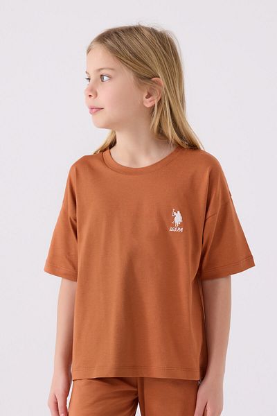 U.S. Polo Assn. Girl's Brown Bermuda Suit