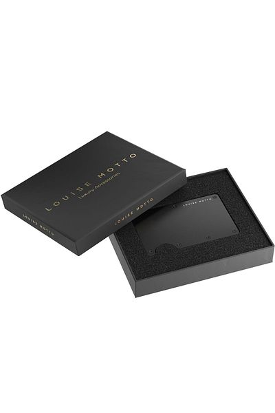 Louise Motto Cardx - Burano Clips - Portofel și suport pentru carduri de nouă generație - Portofel minimalist din metal - Protecție RFID (NEGRU)