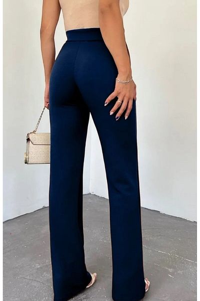 SYM Women's High Waist Wide Leg Palazzo Trousers