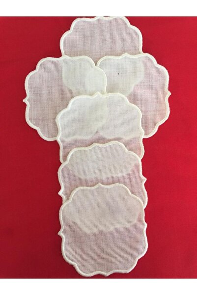 GALATATEKS Nakış Kanaviçe Işlenebilen Delikli Kokteyl Sunum Peçetesi 6adet