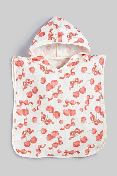 Tuğba Kuğu 2 Layer Muslin Poncho - Summer Vibe Patterned 7