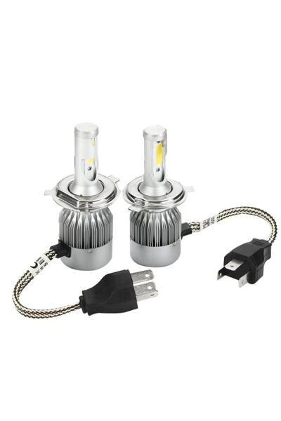 MaviTuning Yeni Model - Zenon H4 Led Araba Far Ampül Xenon Led Uzun Kısa 10800 Lümen Şimşek Etkili 6000k