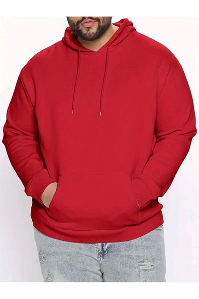 DAXİS Sportwear Company Men's Plus Size Hooded Sweatshirt