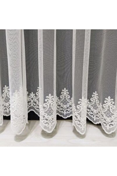 ISSA PERDE Taç Tül Grek Etek Desenli Normal Pile 1×2.5